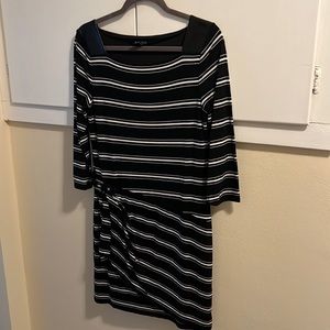 WHBM Black/white striped dress